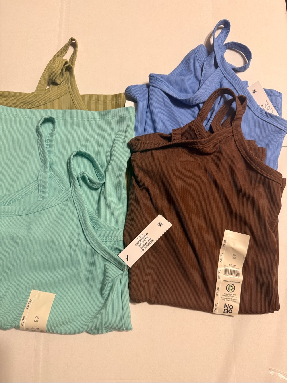 Ribbed thin straps cami tank - mahogany, verdant Jade, iguana, cool peri polyest